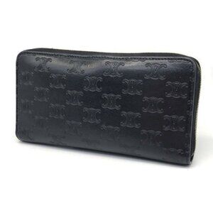 Celine Triomphe Logo black wallet